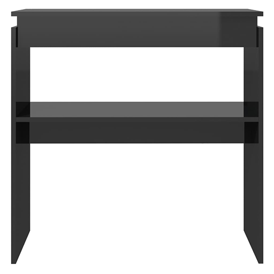 Everill High Gloss Console Table With Undershelf In Black_3