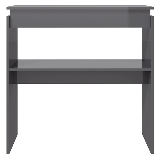 Everill High Gloss Console Table With Undershelf In Grey_2