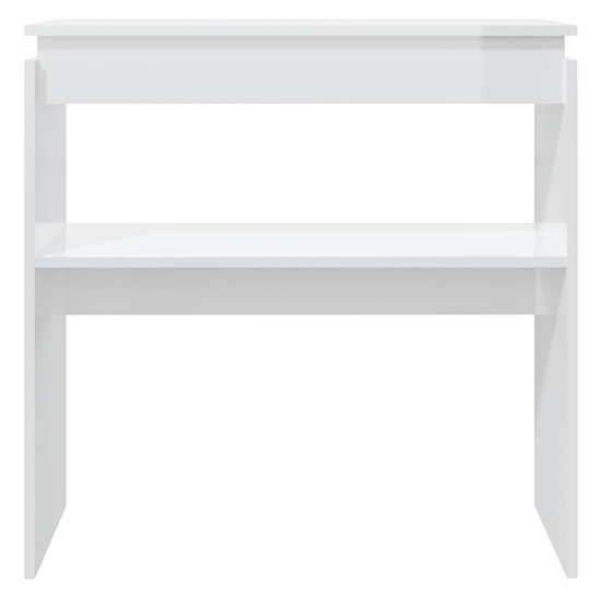 Everill High Gloss Console Table With Undershelf In White_3