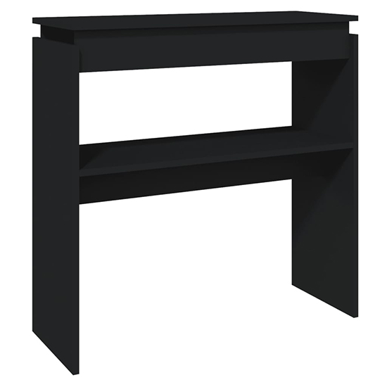Everill Wooden Console Table With Undershelf In Black_2