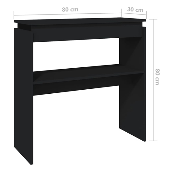 Everill Wooden Console Table With Undershelf In Black_4