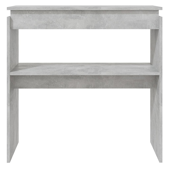Everill Wooden Console Table With Undershelf In Concrete Effect