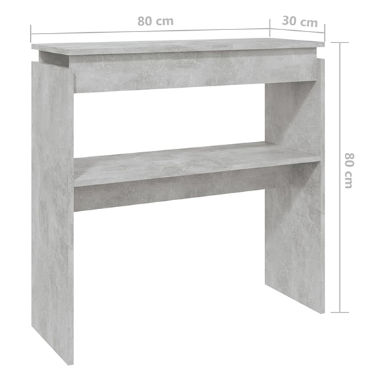 Everill Wooden Console Table With Undershelf In Concrete Effect_4