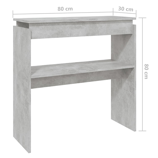 Everill Wooden Console Table With Undershelf In Concrete Effect