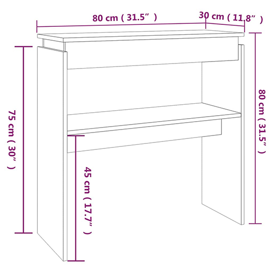 Everill Wooden Console Table With Undershelf In Grey Sonoma Oak