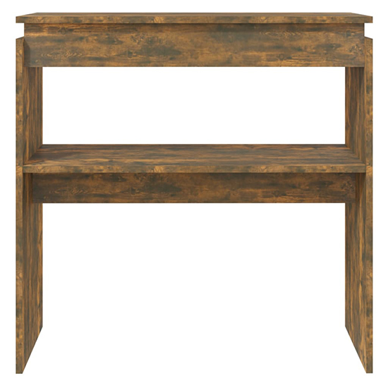 Everill Wooden Console Table With Undershelf In Smoked Oak_3