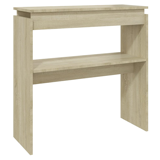 Everill Wooden Console Table With Undershelf In Sonoma Oak_2