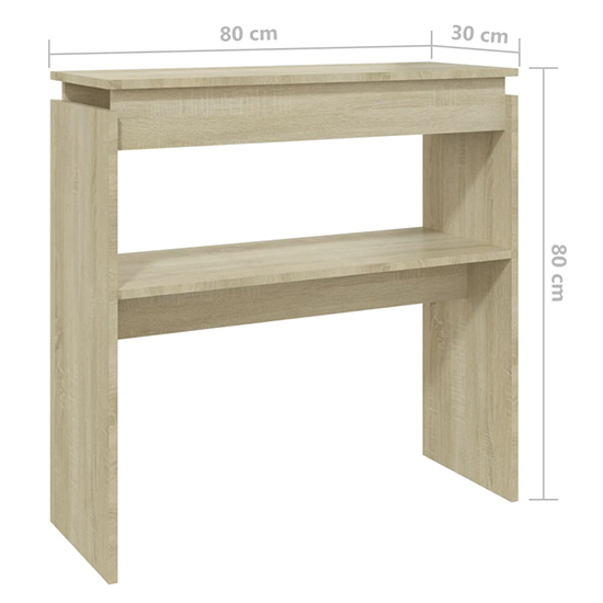 Everill Wooden Console Table With Undershelf In Sonoma Oak_4