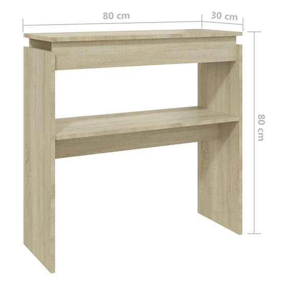 Everill Wooden Console Table With Undershelf In Sonoma Oak