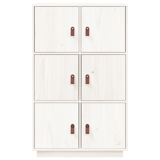 Everix Pinewood Storage Cabinet With 6 Doors In White