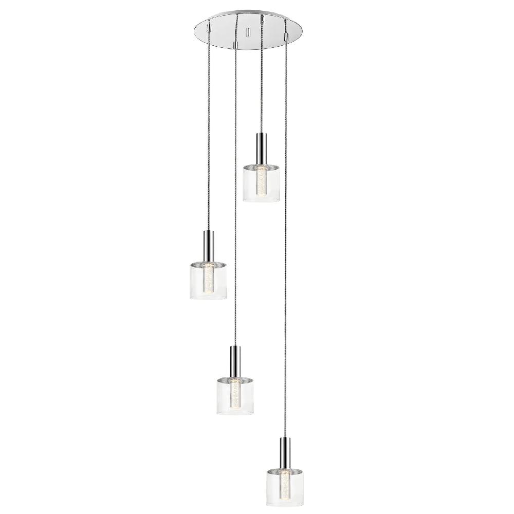 Read more about Evita 4 light clear glass shade pendant light in chrome