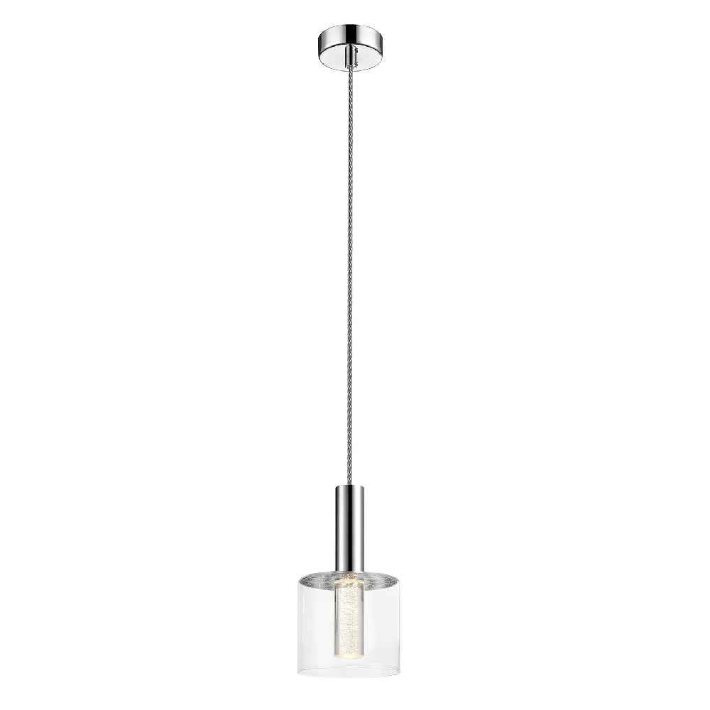 Read more about Evita clear glass shape pendant light in chrome