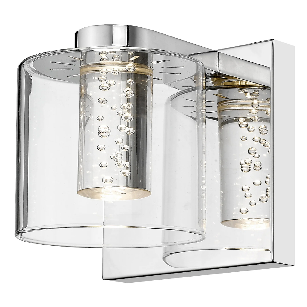 Read more about Evita clear glass shape wall light in chrome
