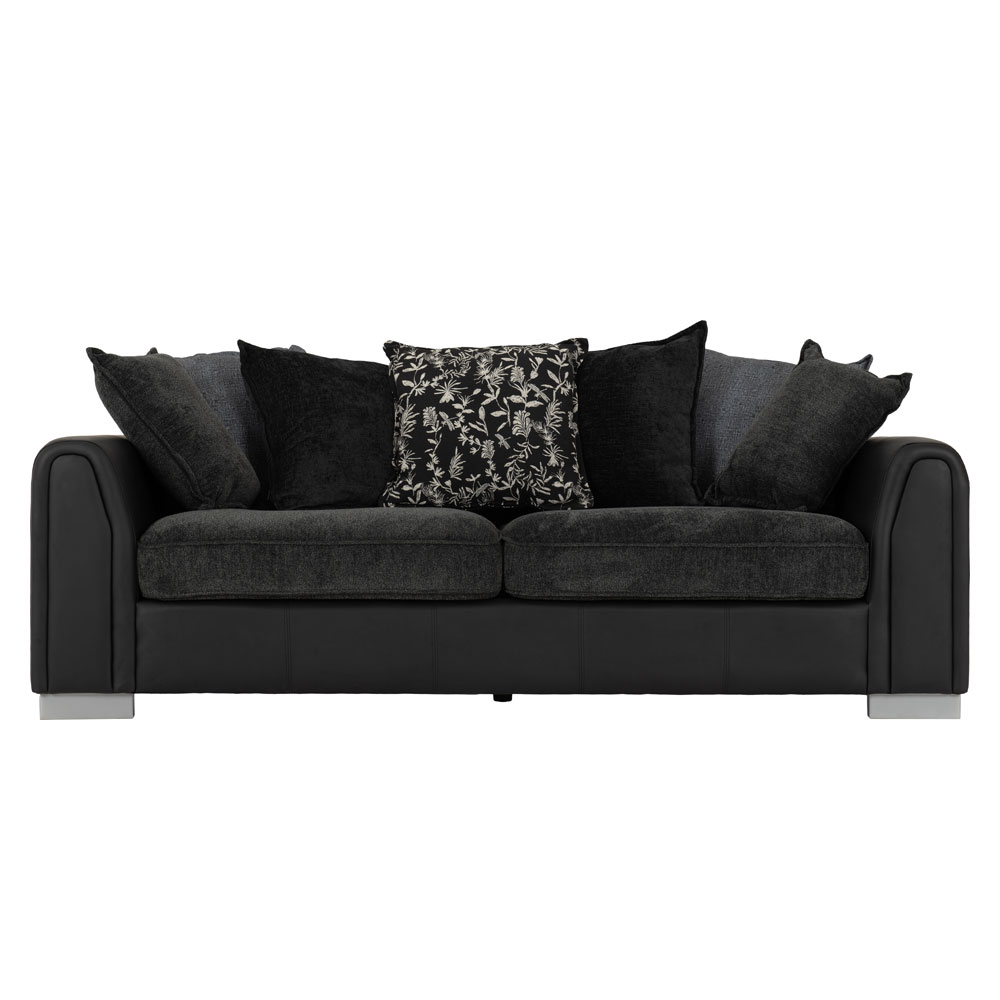 Evreno Faux Leather 3+2 Seater Sofa in Dark Grey