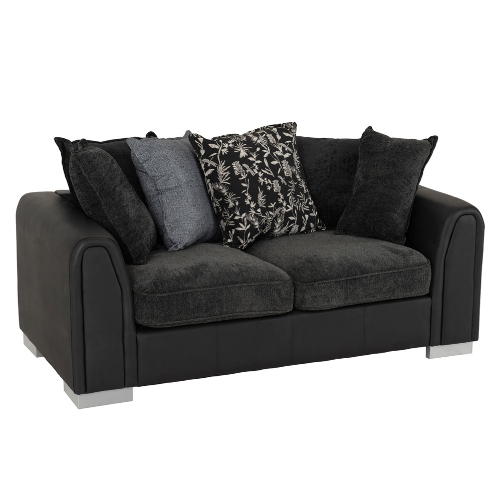 Evreno Faux Leather 3+2 Seater Sofa in Dark Grey