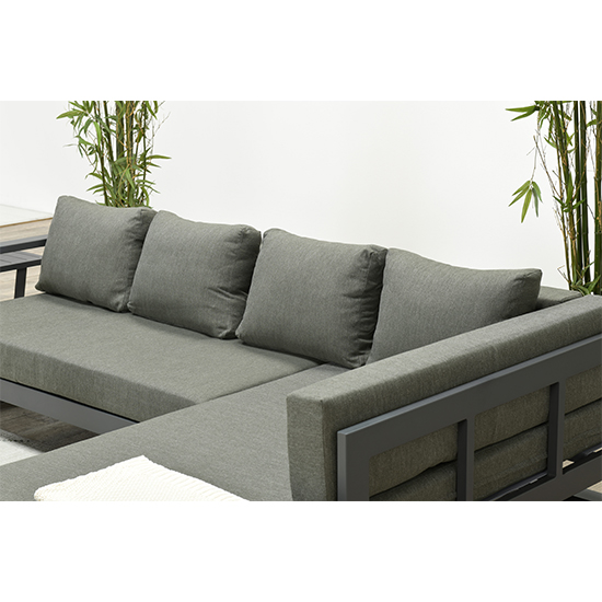 Ewloe Outdoor Fabric Left Hand Lounge Set In Mystic Grey