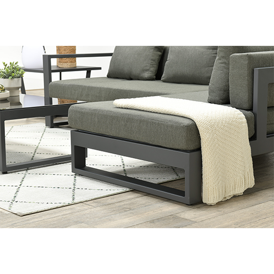 Ewloe Outdoor Fabric Left Hand Lounge Set In Mystic Grey
