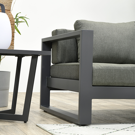 Ewloe Outdoor Fabric Left Hand Lounge Set In Mystic Grey