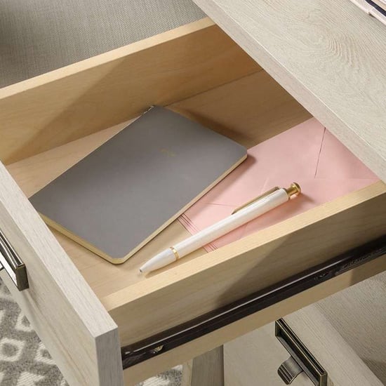 Estero Wooden Laptop Desk With 4 Drawers In Chalked Chestnut