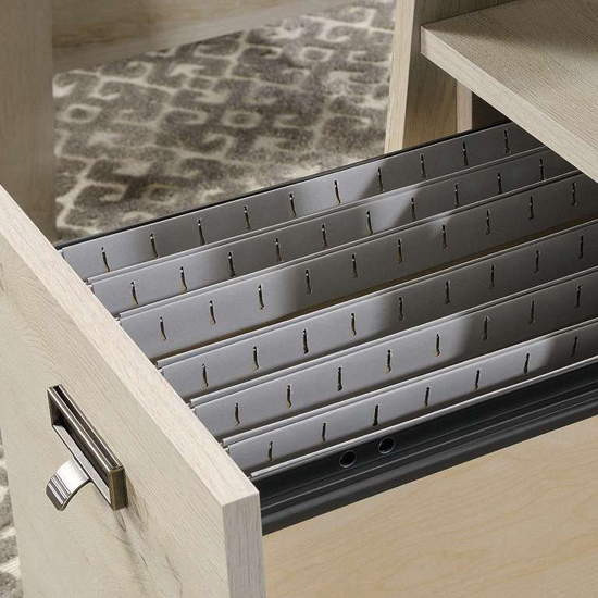 Estero Wooden Laptop Desk With 4 Drawers In Chalked Chestnut