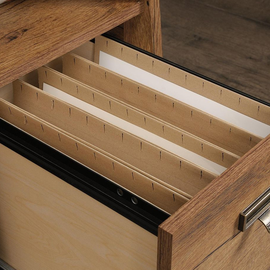 Estero Wooden Laptop Desk With 4 Drawers In Vintage Oak