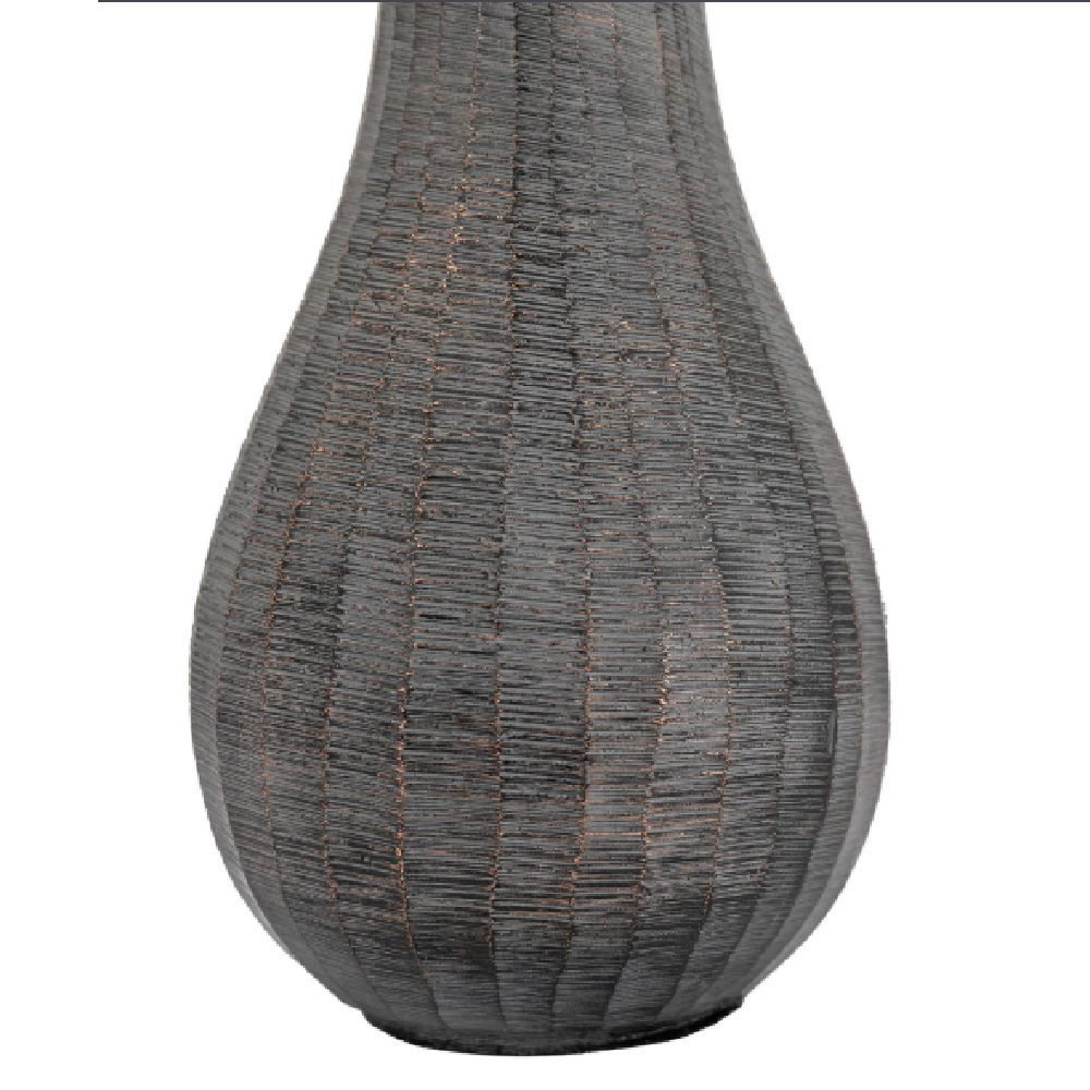 Exeter Large Aluminium Fluted Vase In Antique Grey