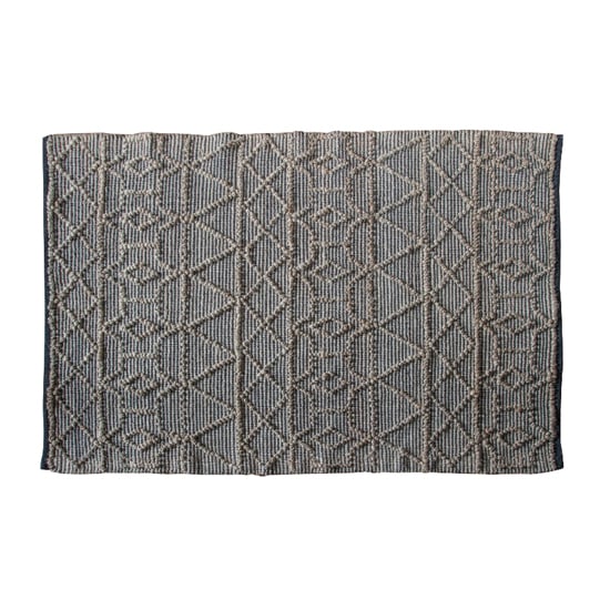 Exeter Large Fabric Geometric Tribal Rug In Black_1