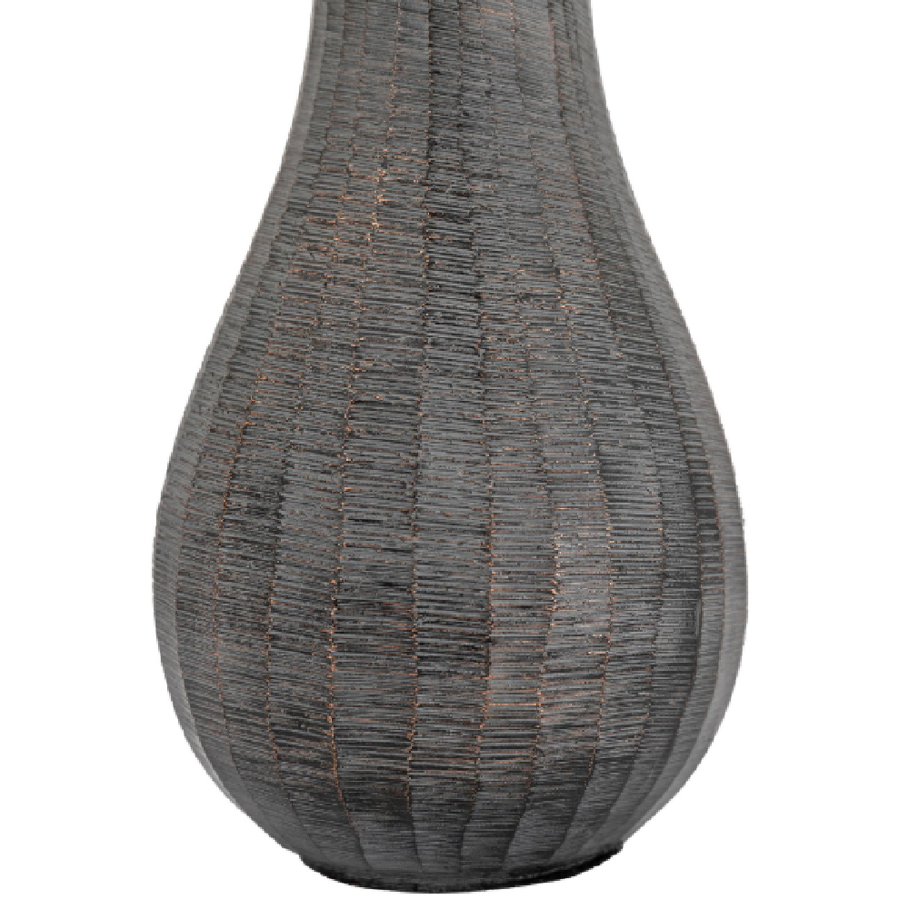 Exeter Small Aluminium Fluted Vase In Antique Grey