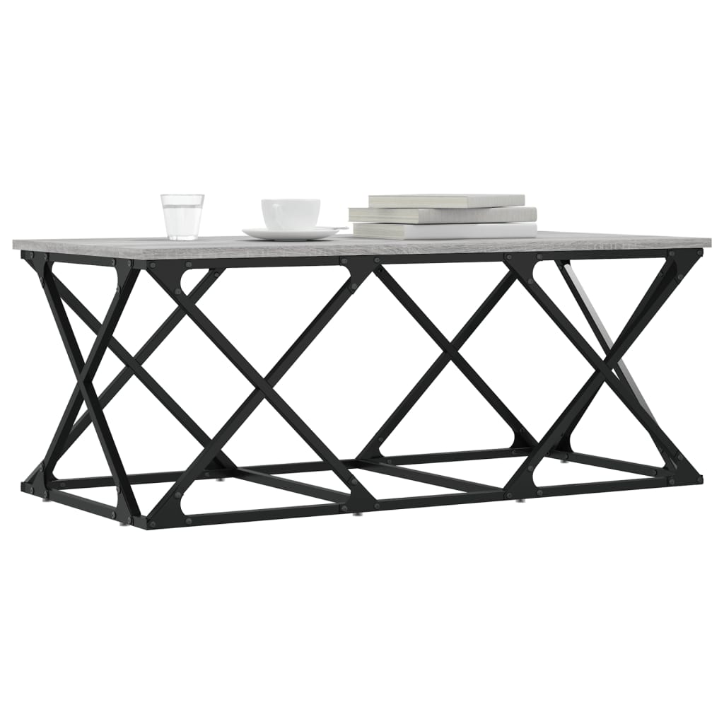 Exeter Wooden Coffee Table Rectangular In Grey Sonoma Oak