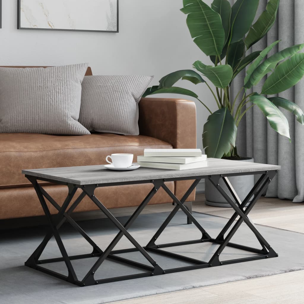 Product photograph of Exeter Wooden Coffee Table Rectangular In Grey Sonoma Oak from Furniture in Fashion