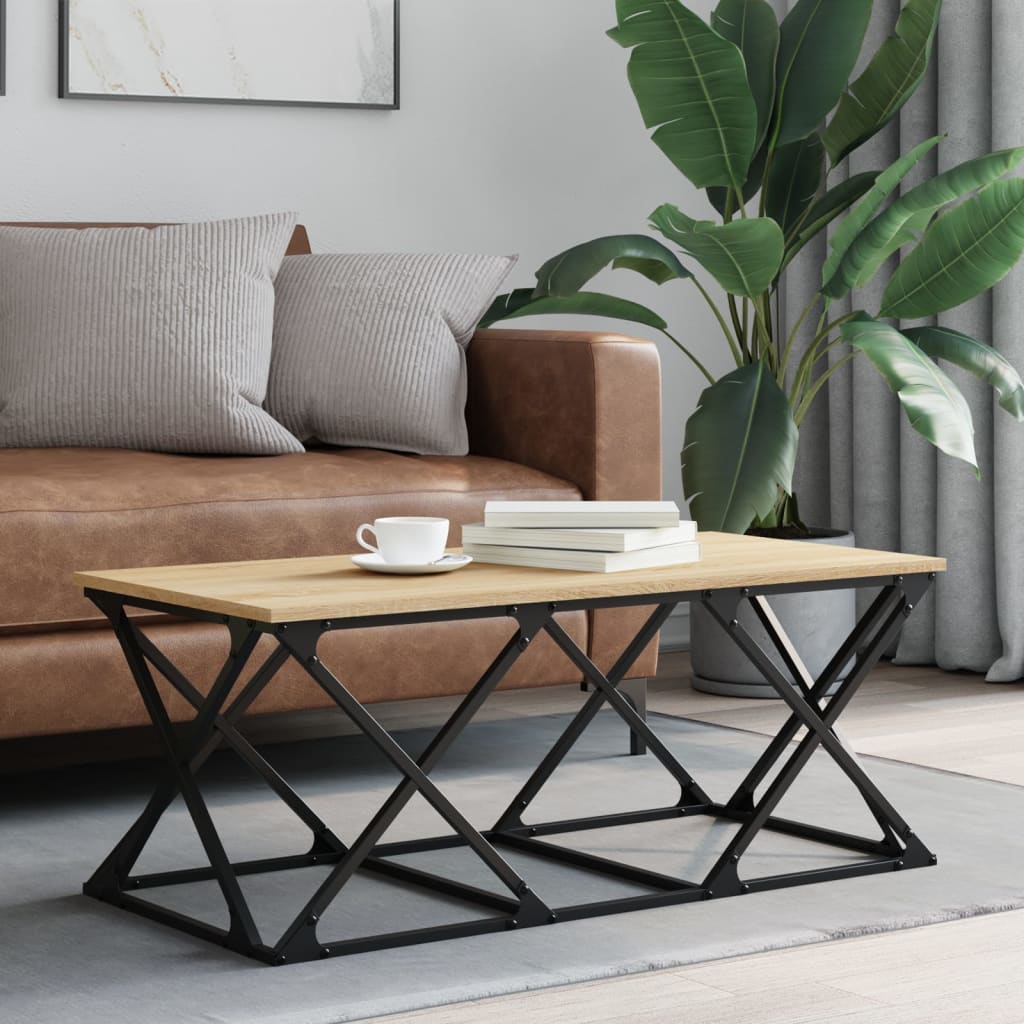 Product photograph of Exeter Wooden Coffee Table Rectangular In Sonoma Oak from Furniture in Fashion