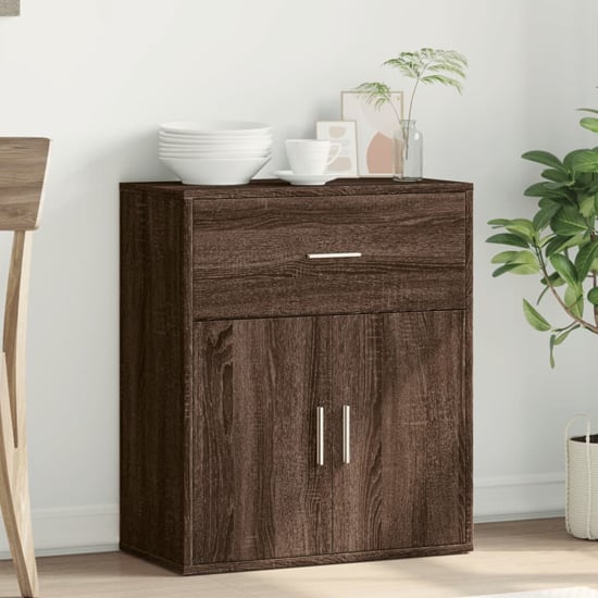 Product photograph of Exeter Wooden Sideboard With 2 Doors 1 Drawers In Brown Oak from Furniture in Fashion