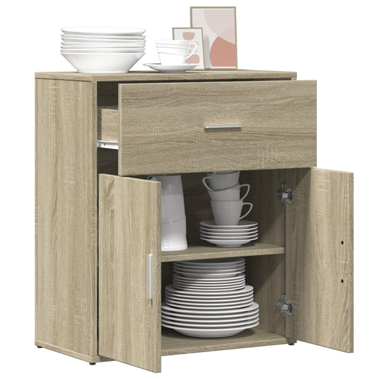 Exeter Wooden Sideboard With 2 Doors 1 Drawers In Sonoma Oak
