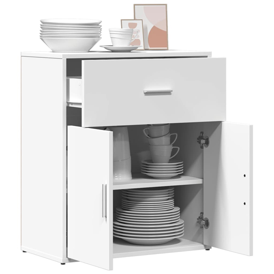 Exeter Wooden Sideboard With 2 Doors 1 Drawers In White