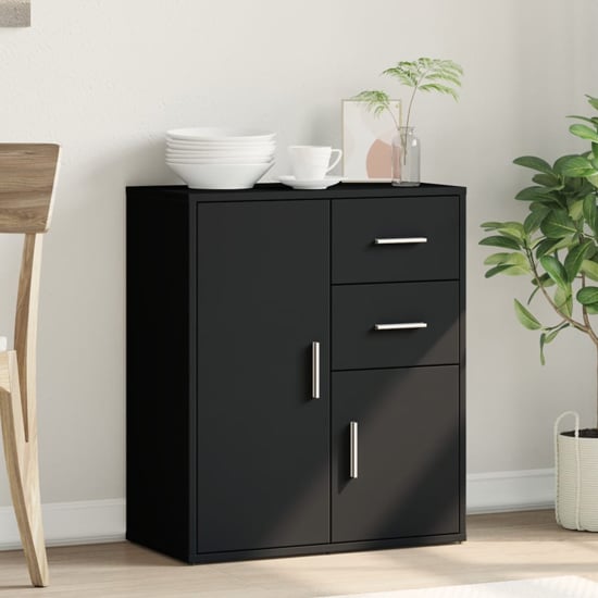 Product photograph of Exeter Wooden Sideboard With 2 Doors 2 Drawers In Black from Furniture in Fashion
