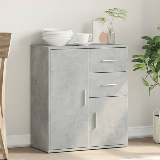 Read more about Exeter wooden sideboard with 2 doors 2 drawers in concrete grey