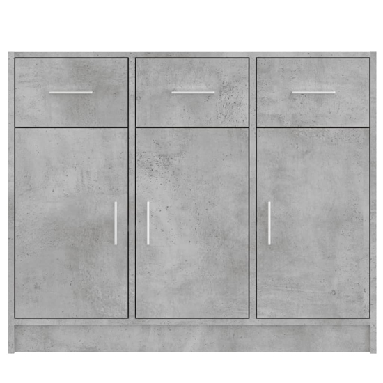 Exeter Wooden Sideboard With 3 Doors 3 Drawers In Concrete Grey