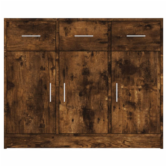 Exeter Wooden Sideboard With 3 Doors 3 Drawers In Smoked Oak