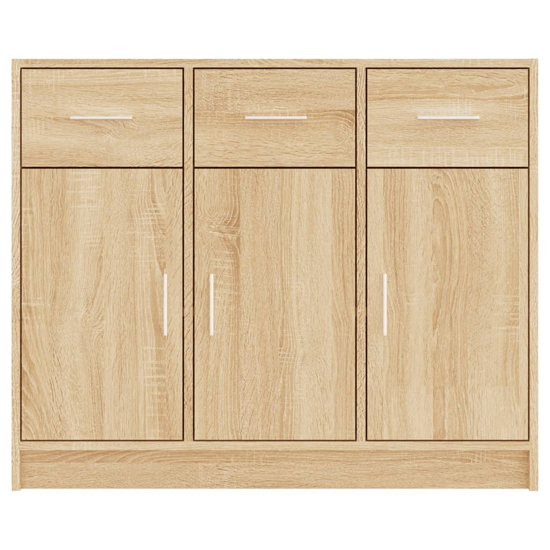 Exeter Wooden Sideboard With 3 Doors 3 Drawers In Sonoma Oak