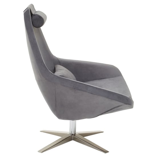 Exira Velvet Upholstered Armchair In Grey