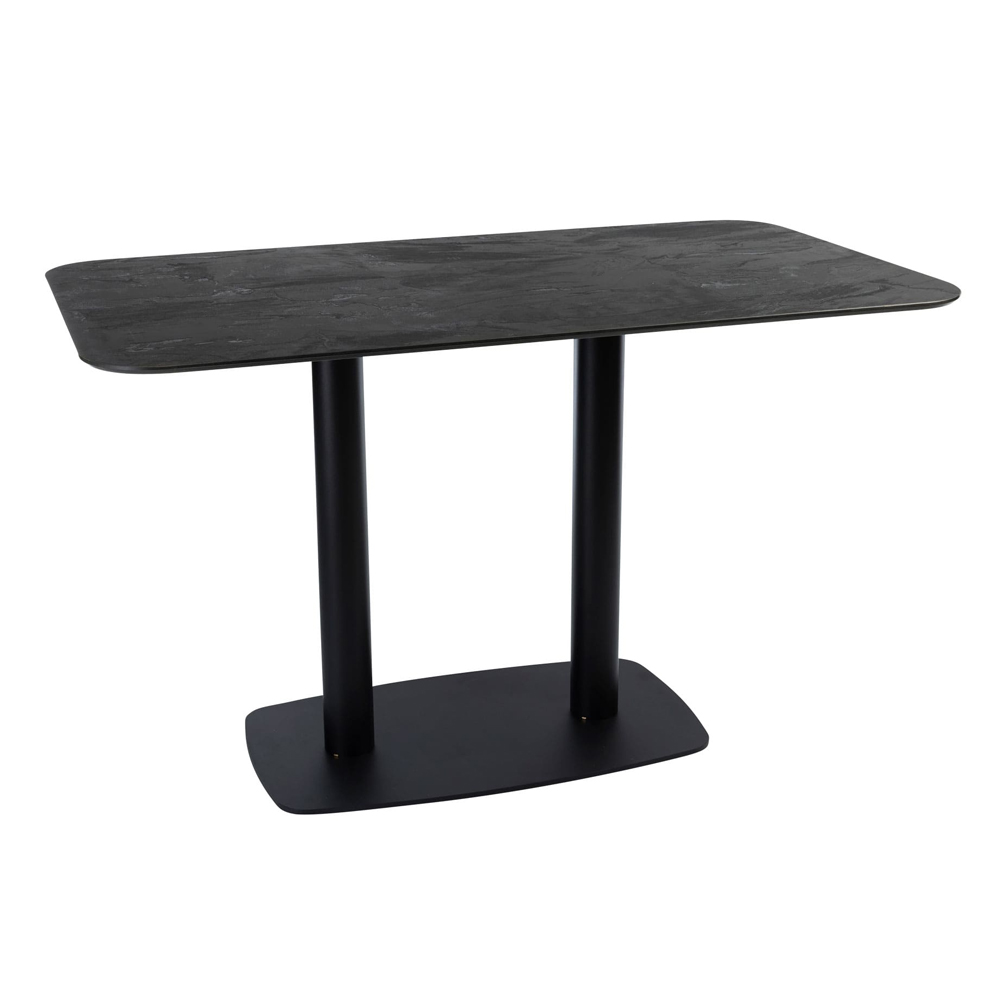 Extro 119cm Black Moon Top Dining Table with Bicton Base
