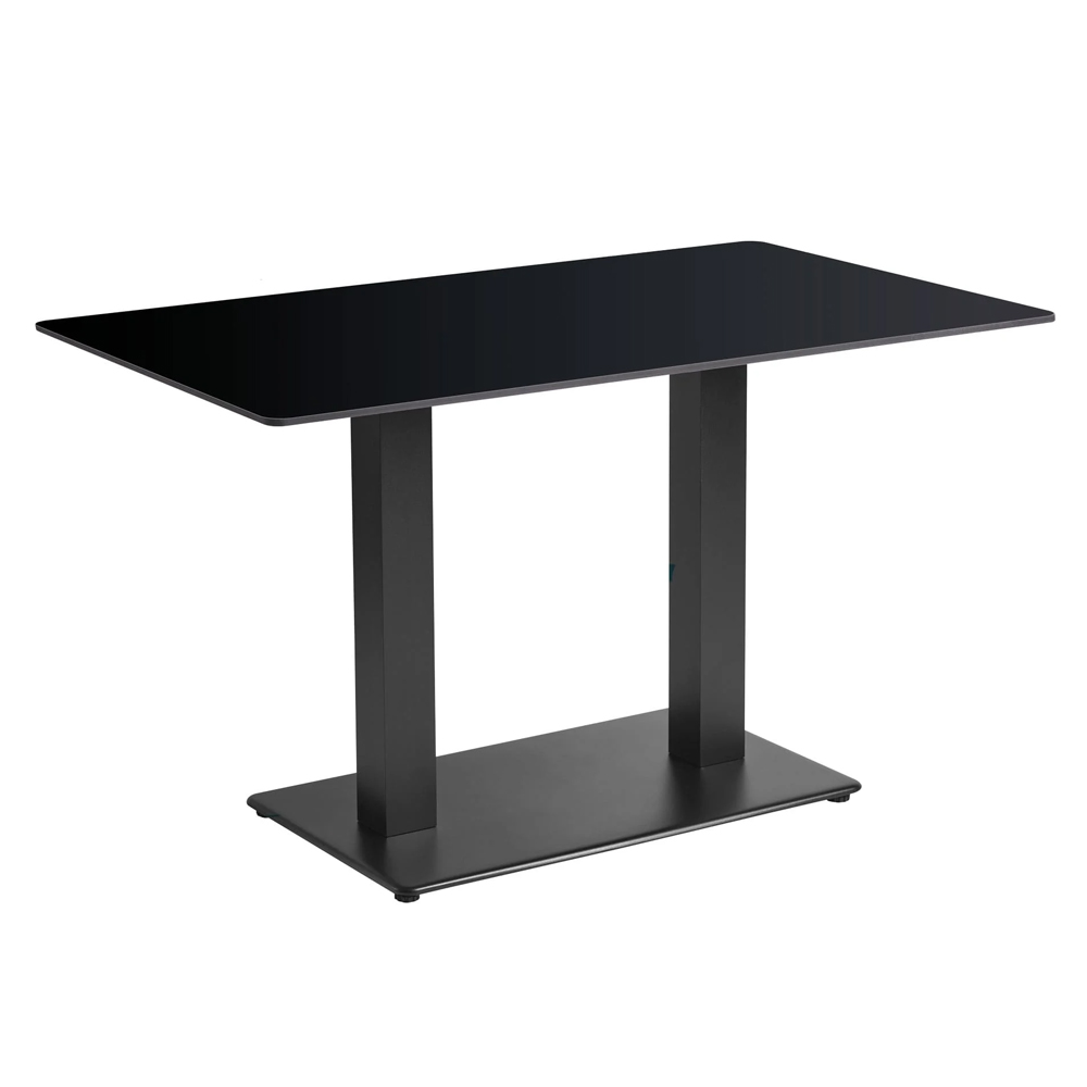 Extro 119cm Rectangular Black Wooden Top Dining Table with Akira Base