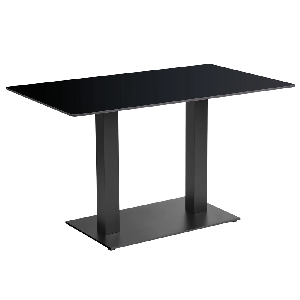 Extro 119cm Rectangular Black Wooden Top Dining Table with Bicton Sleek Base