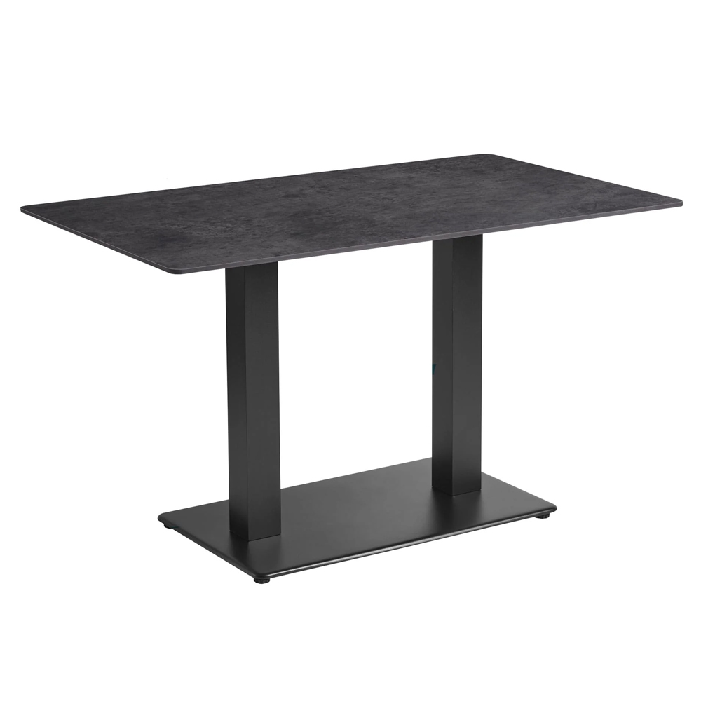 Extro 119cm Rectangular Metallic Anthracite Top Dining Table with Akira Black Base