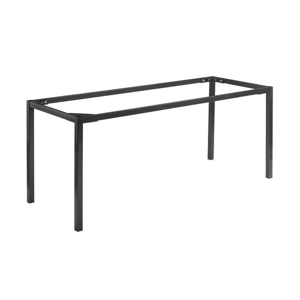 Extro 179cm Metallic Anthracite Top Dining Table with Black Base