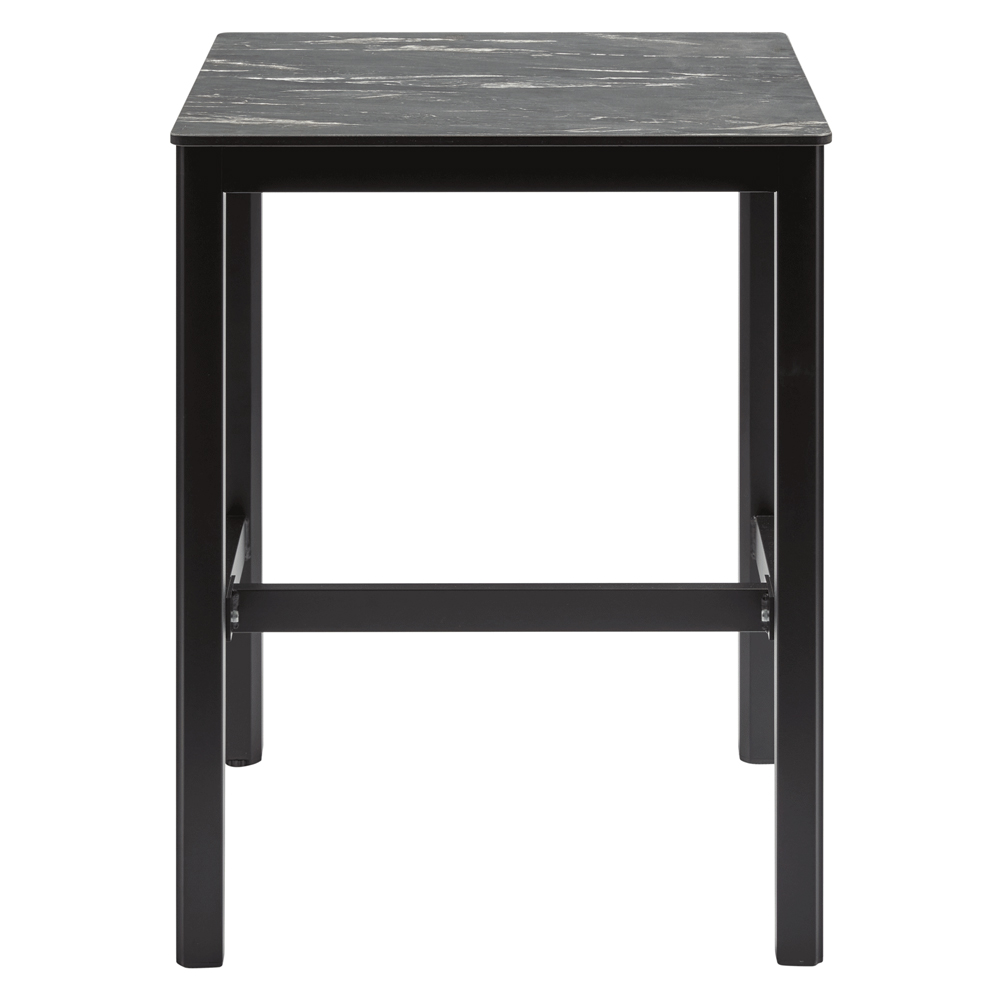 Extro 60cm Wooden Mid Bar Table In Black Marble Textured