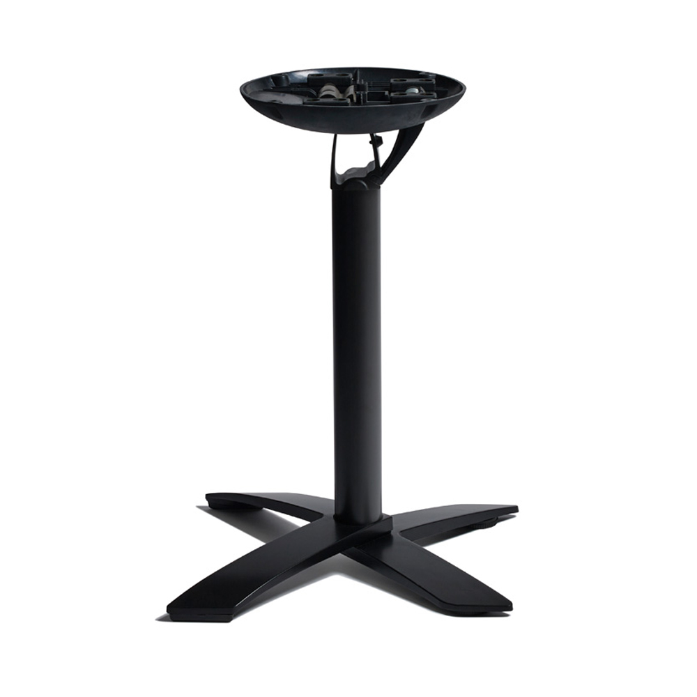 Extro 69cm Round White Carrara Marble Effect Flip Top Dining Table with Sabre Deluxe Black Base