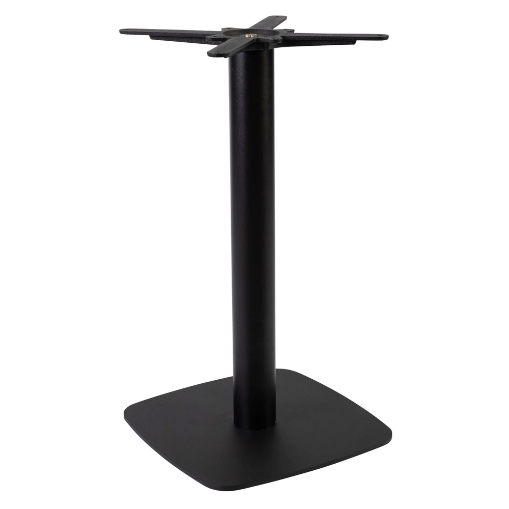 Extro 79cm White Marble Effect Top Dining Table with Bicton Black Base