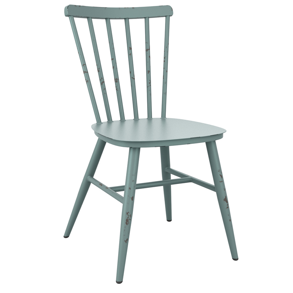 Extro Carrara Marble Top Dining Table With 4 Selden White Blue Chairs