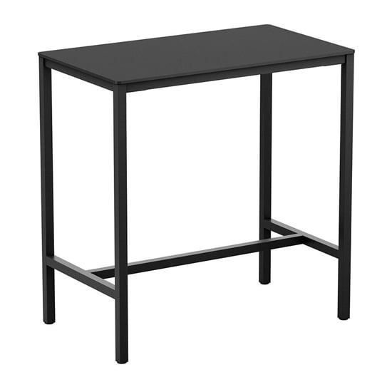 Photo of Extro rectangular wooden bar table in black